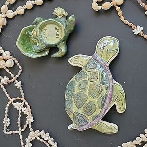 Blue Sky Heather Goldminc Turtle Wall Decor & Matching t-lite Turtle Vintage